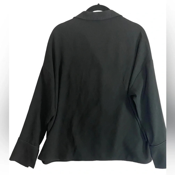 Oak +  Fort classic oversized Black button up Blouse Sz S - Picture 2 of 13